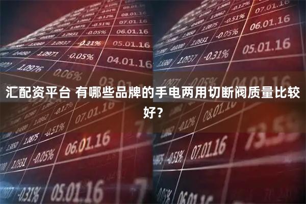 汇配资平台 有哪些品牌的手电两用切断阀质量比较好？