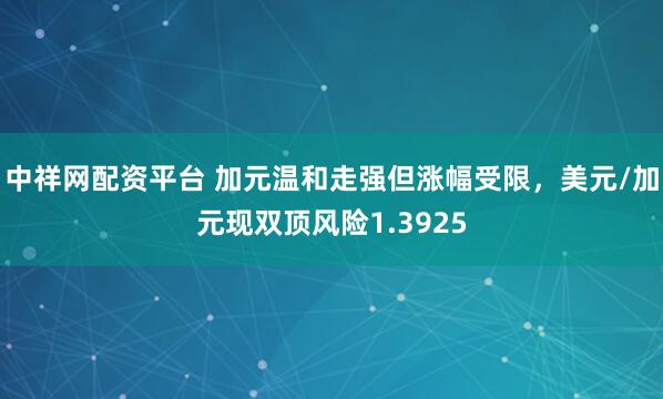 中祥网配资平台 加元温和走强但涨幅受限，美元/加元现双顶风险1.3925