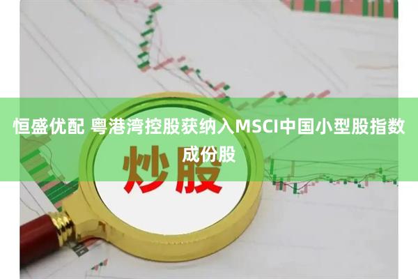 恒盛优配 粤港湾控股获纳入MSCI中国小型股指数成份股